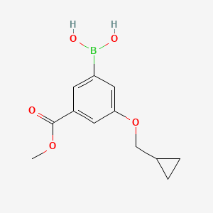 (3-(Cyclopropylmethoxy)-5-(methoxycarbonyl)phenyl)boronic acid chemical structure