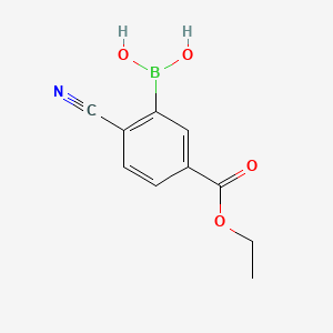 (2-Cyano-5-(ethoxycarbonyl)phenyl)boronic acid chemical structure