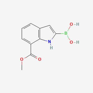 (7-(Methoxycarbonyl)-1H-indol-2-yl)boronic acid chemical structure