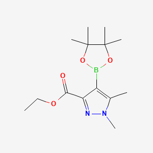 Ethyl 1,5-dimethyl-4-(4,4,5,5-tetramethyl-1,3,2-dioxaborolan-2-yl)-1H-pyrazole-3-carboxylate chemical structure