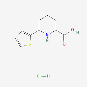 6-(Thiophen-2-yl)piperidine-2-carboxylic acid hydrochloride chemical structure