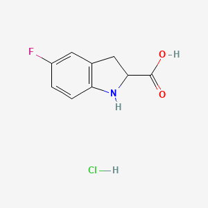 5-Fluoroindoline-2-carboxylic acid hydrochloride chemical structure