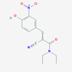 2-Cyano-N,N-diethyl-3-(4-hydroxy-3-nitrophenyl)acrylamide chemical structure