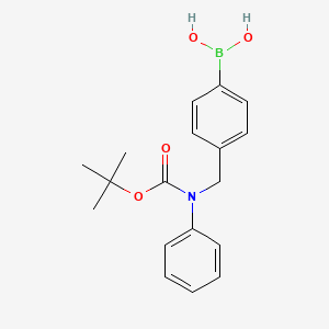 (4-(((tert-Butoxycarbonyl)(phenyl)amino)methyl)phenyl)boronic acid chemical structure