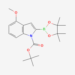 tert-Butyl 4-methoxy-2-(4,4,5,5-tetramethyl-1,3,2-dioxaborolan-2-yl)-1H-indole-1-carboxylate chemical structure