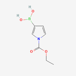 (1-(Ethoxycarbonyl)-1H-pyrrol-3-yl)boronic acid chemical structure