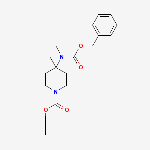 tert-Butyl 4-(((benzyloxy)carbonyl)(methyl)amino)-4-methylpiperidine-1-carboxylate chemical structure