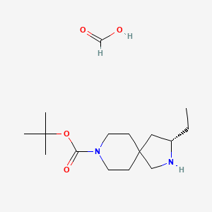tert-Butyl (S)-3-ethyl-2,8-diazaspiro[4.5]decane-8-carboxylate formate chemical structure