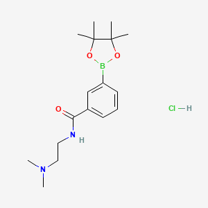 N-(2-(Dimethylamino)ethyl)-3-(4,4,5,5-tetramethyl-1,3,2-dioxaborolan-2-yl)benzamide hydrochloride chemical structure