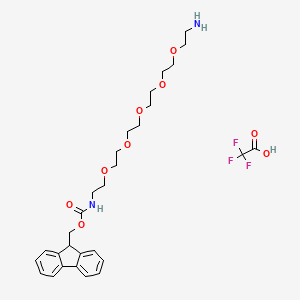 (9H-Fluoren-9-yl)methyl (17-amino-3,6,9,12,15-pentaoxaheptadecyl)carbamate 2,2,2-trifluoroacetate chemical structure