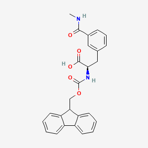 (R)-2-((((9H-Fluoren-9-yl)methoxy)carbonyl)amino)-3-(3-(methylcarbamoyl)phenyl)propanoic acid chemical structure