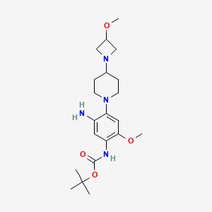 tert-Butyl (5-amino-2-methoxy-4-(4-(3-methoxyazetidin-1-yl)piperidin-1-yl)phenyl)carbamate chemical structure