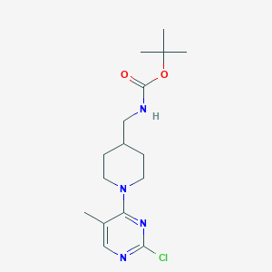 tert-Butyl ((1-(2-chloro-5-methylpyrimidin-4-yl)piperidin-4-yl)methyl)carbamate chemical structure