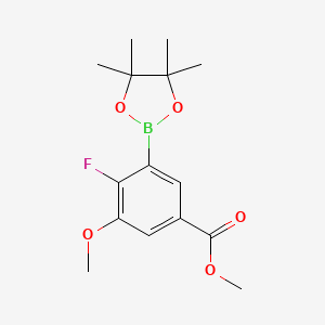 Methyl 4-fluoro-3-methoxy-5-(4,4,5,5-tetramethyl-1,3,2-dioxaborolan-2-yl)benzoate chemical structure