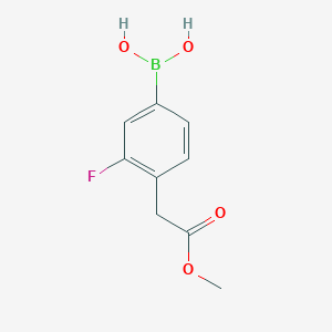 (3-Fluoro-4-(2-methoxy-2-oxoethyl)phenyl)boronic acid chemical structure