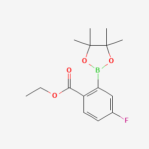 Ethyl 4-fluoro-2-(4,4,5,5-tetramethyl-1,3,2-dioxaborolan-2-yl)benzoate chemical structure