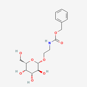 Benzyl (2-(((2S,3S,4R,5S,6S)-3,4,5-trihydroxy-6-(hydroxymethyl)tetrahydro-2H-pyran-2-yl)oxy)ethyl)carbamate chemical structure