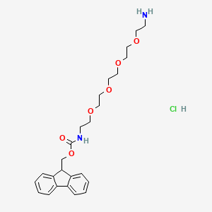 (9H-Fluoren-9-yl)methyl (14-amino-3,6,9,12-tetraoxatetradecyl)carbamate hydrochloride chemical structure