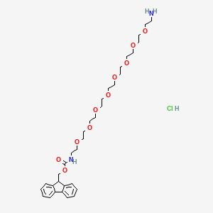 (9H-Fluoren-9-yl)methyl (26-amino-3,6,9,12,15,18,21,24-octaoxahexacosyl)carbamate hydrochloride chemical structure