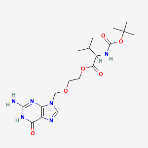 2-((2-Amino-6-oxo-1H-purin-9(6H)-yl)methoxy)ethyl 2-((tert-butoxycarbonyl)amino)-3-methylbutanoate chemical structure