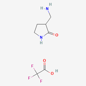 3-(Aminomethyl)pyrrolidin-2-one 2,2,2-trifluoroacetate chemical structure