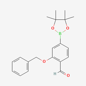 2-(Benzyloxy)-4-(4,4,5,5-tetramethyl-1,3,2-dioxaborolan-2-yl)benzaldehyde chemical structure
