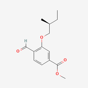 Methyl (S)-4-formyl-3-(2-methylbutoxy)benzoate chemical structure