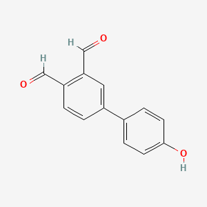 4'-Hydroxy-[1,1'-biphenyl]-3,4-dicarbaldehyde chemical structure
