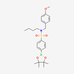 N-Butyl-N-(4-methoxybenzyl)-4-(4,4,5,5-tetramethyl-1,3,2-dioxaborolan-2-yl)benzenesulfonamide chemical structure