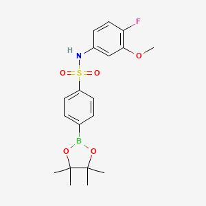 N-(4-Fluoro-3-methoxyphenyl)-4-(4,4,5,5-tetramethyl-1,3,2-dioxaborolan-2-yl)benzenesulfonamide chemical structure