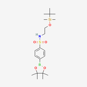 N-(2-((tert-Butyldimethylsilyl)oxy)ethyl)-4-(4,4,5,5-tetramethyl-1,3,2-dioxaborolan-2-yl)benzenesulfonamide chemical structure