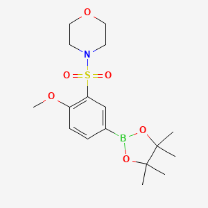 4-((2-Methoxy-5-(4,4,5,5-tetramethyl-1,3,2-dioxaborolan-2-yl)phenyl)sulfonyl)morpholine chemical structure