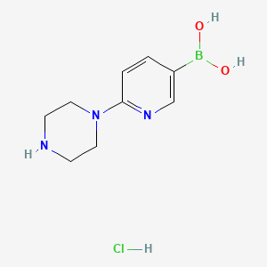 (6-(Piperazin-1-yl)pyridin-3-yl)boronic acid hydrochloride chemical structure