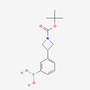 (3-(1-(tert-Butoxycarbonyl)azetidin-3-yl)phenyl)boronic acid chemical structure