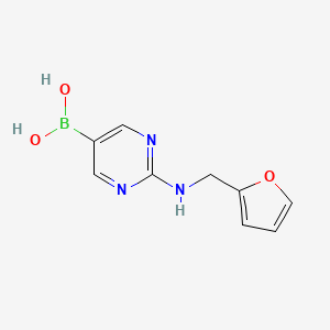 (2-((Furan-2-ylmethyl)amino)pyrimidin-5-yl)boronic acid chemical structure