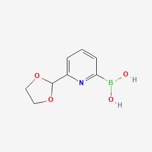 (6-(1,3-Dioxolan-2-yl)pyridin-2-yl)boronic acid chemical structure