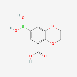 7-Borono-2,3-dihydrobenzo[b][1,4]dioxine-5-carboxylic acid chemical structure
