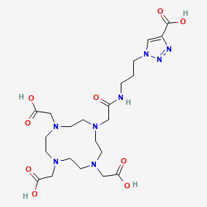 2,2',2''-(10-(2-((3-(4-Carboxy-1H-1,2,3-triazol-1-yl)propyl)amino)-2-oxoethyl)-1,4,7,10-tetraazacyclododecane-1,4,7-triyl)triacetic acid chemical structure