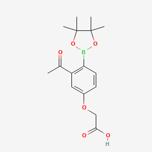 2-(3-Acetyl-4-(4,4,5,5-tetramethyl-1,3,2-dioxaborolan-2-yl)phenoxy)acetic acid chemical structure