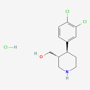 (trans-4-(3,4-Dichlorophenyl)piperidin-3-yl)methanol hydrochloride chemical structure