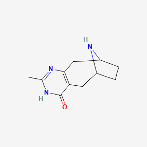 2-Methyl-5,6,7,8,9,10-hexahydro-6,9-epiminocycloocta[d]pyrimidin-4-ol chemical structure
