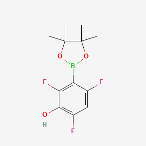 2,4,6-Trifluoro-3-(4,4,5,5-tetramethyl-1,3,2-dioxaborolan-2-yl)phenol chemical structure