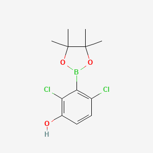 2,4-Dichloro-3-(4,4,5,5-tetramethyl-1,3,2-dioxaborolan-2-yl)phenol chemical structure