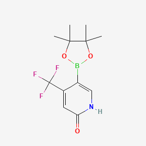 5-(4,4,5,5-Tetramethyl-1,3,2-dioxaborolan-2-yl)-4-(trifluoromethyl)pyridin-2-ol chemical structure