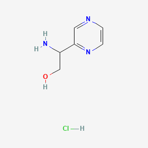 2-Amino-2-(pyrazin-2-yl)ethan-1-ol hydrochloride chemical structure